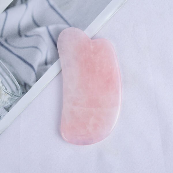 Natural Rose Quartz Guasha Board China Acupressure Massage Stone Feet