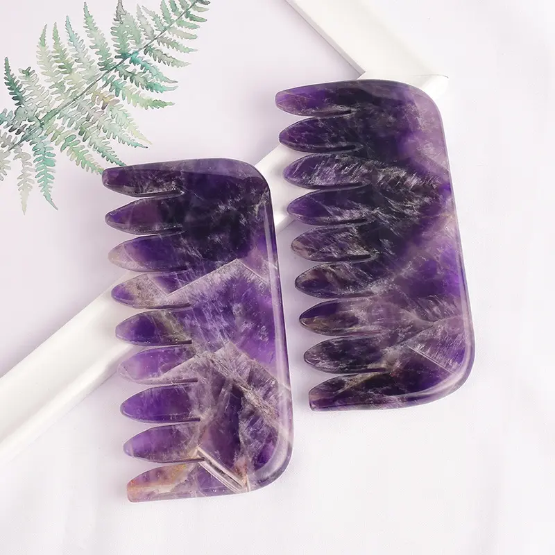 comb amethyst gua sha