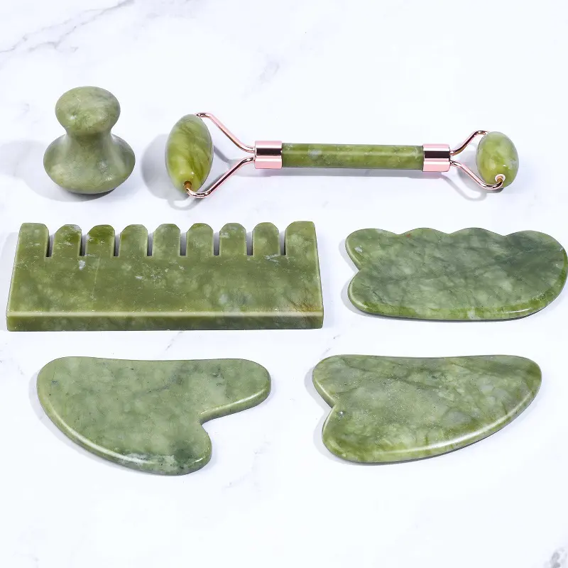 green jade gua sha set