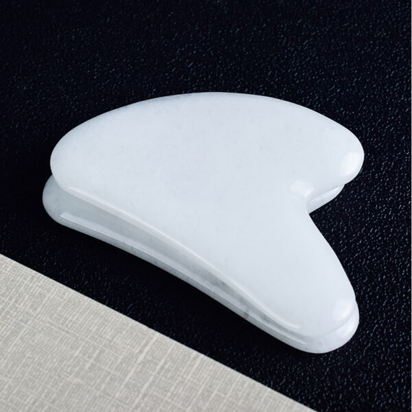 Natural White Jade gua sha Scratch Facial Acupuntura Point for Foot Back Head Massage Stone Therapy - Image 3