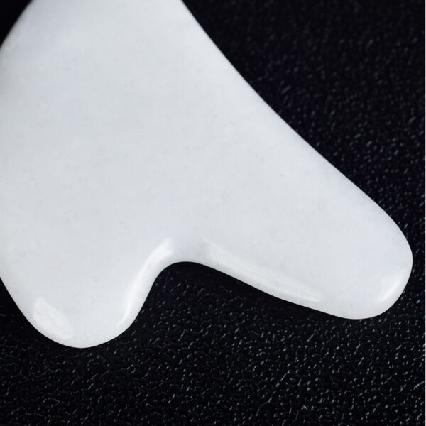 Natural White Jade gua sha Scratch Facial Acupuntura Point for Foot Back Head Massage Stone Therapy - Image 4