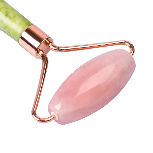 Natural Rose Quartz Facial Massager Green Jade Roller - Image 5