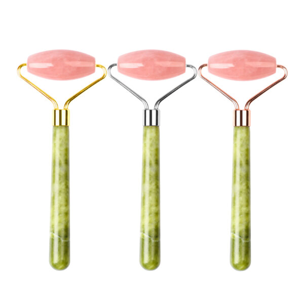 Natural Rose Quartz Facial Massager Green Jade Roller