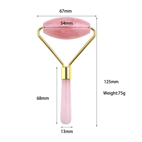 Natural Rose Quartz Stone Face Massage Tool - Image 2