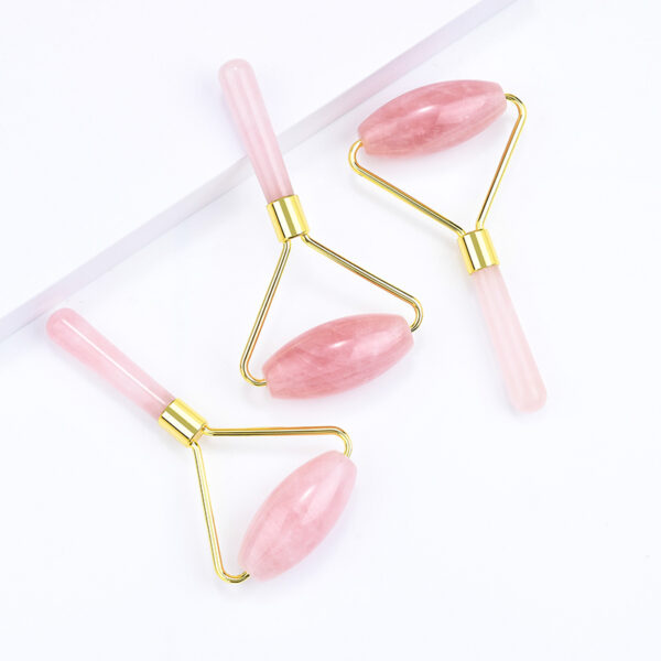 Natural Rose Quartz Stone Face Massage Tool - Image 3