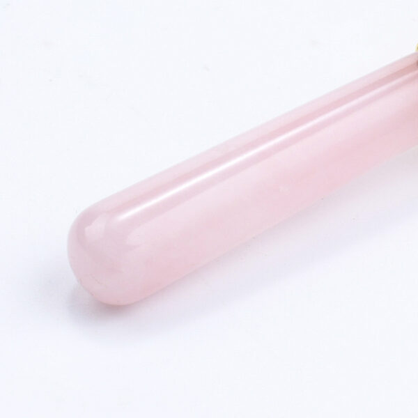 Natural Rose Quartz Stone Face Massage Tool - Image 5