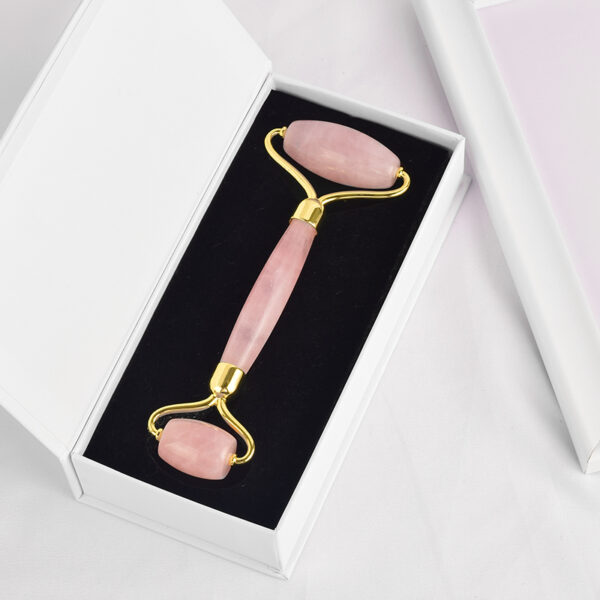 Rose Quartz Face Jade Roller Natural Crystal Massage Stone - Image 3