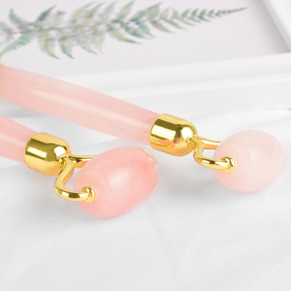 Rose Quartz Face Jade Roller Natural Crystal Massage Stone - Image 5