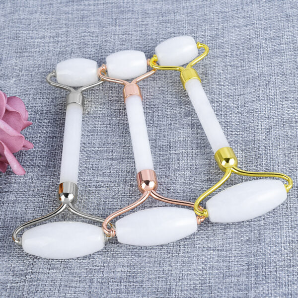 White Jade Face Roller Natural Massager Stone - Image 2