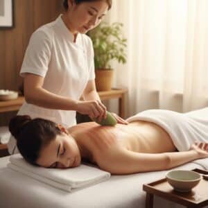 gua sha massage on body