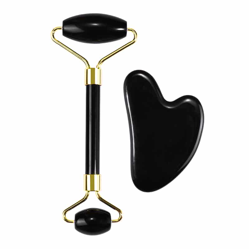 black obsidian 1 - Jade Roller and Gua Sha Set Wholesale | Gua Sha Supplier & Manufacturer