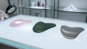 Comparison Chart of Rose Quartz, Jade, and Stainless Steel Gua Sha Tools