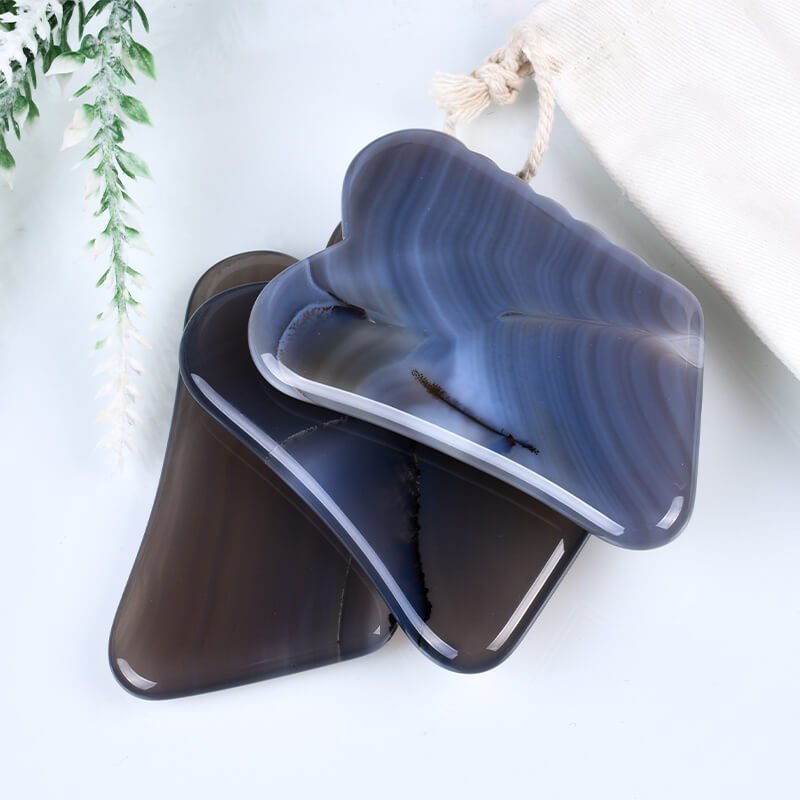 gray agate gua sha massager