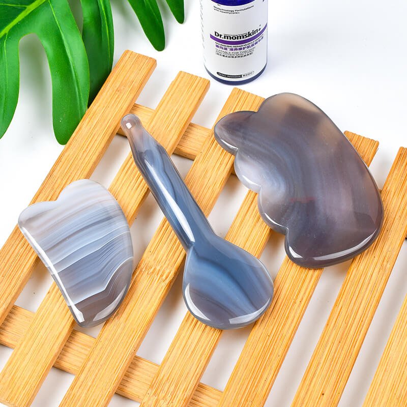 gray agate gua sha massager