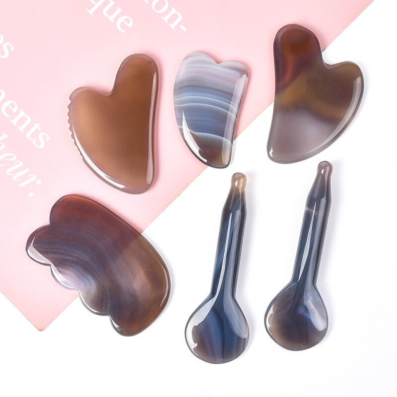 gray agate gua sha massager