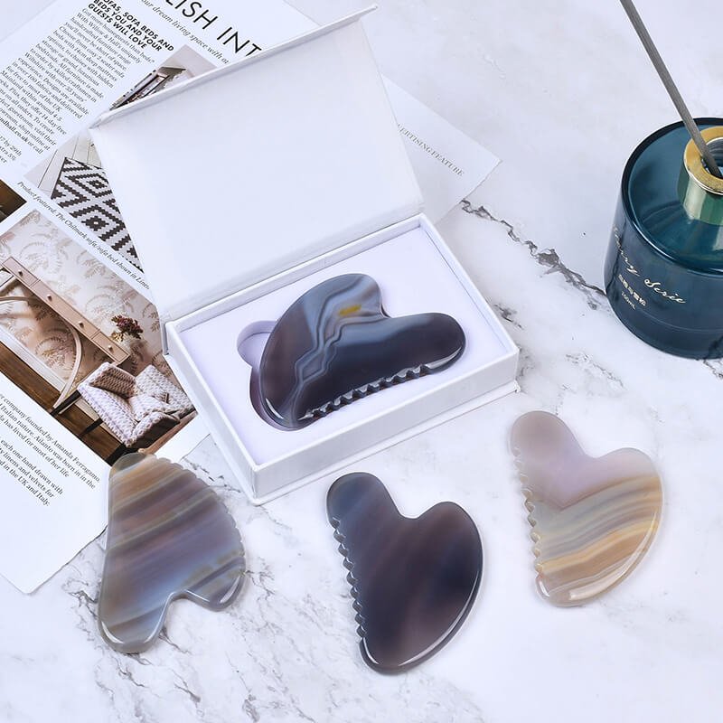 gray agate gua sha massager