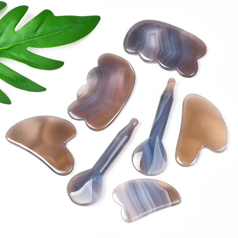 gray agate gua sha massager
