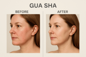 gua sha before and after