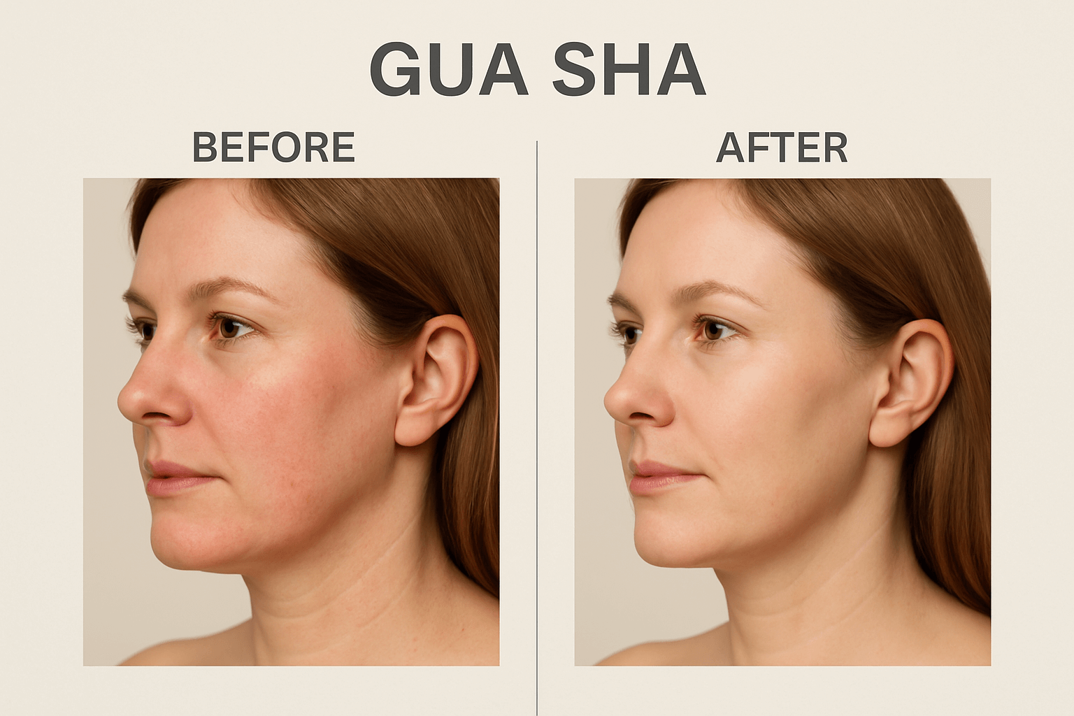 gua sha before and after