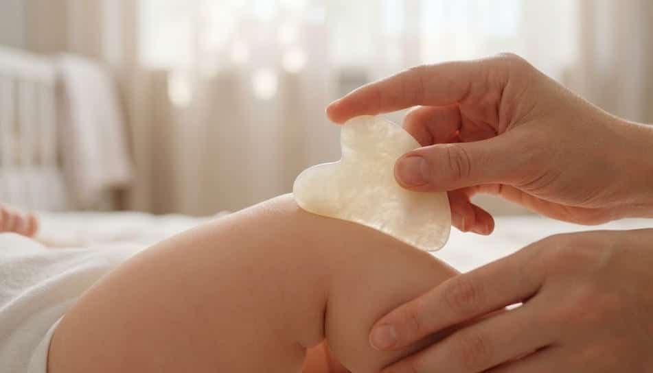 using gua sha for infant on leg