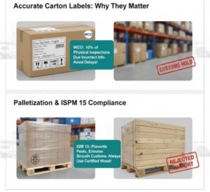 Export Cartons, Labeling, and Palletization