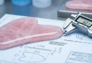 Use a caliper to measure whether the tolerance range of the Gua Sha tool meets specifications.