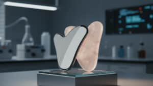 stainless steel gua sha and rose quartz gua sha