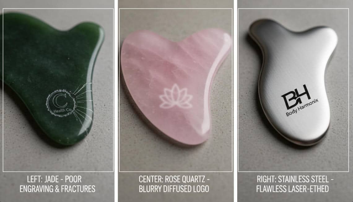 Gua Sha logo custom on different material