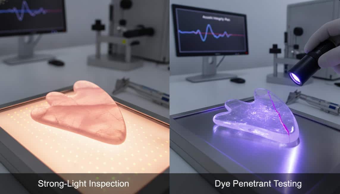 Microcrack inspection using gua sha tools