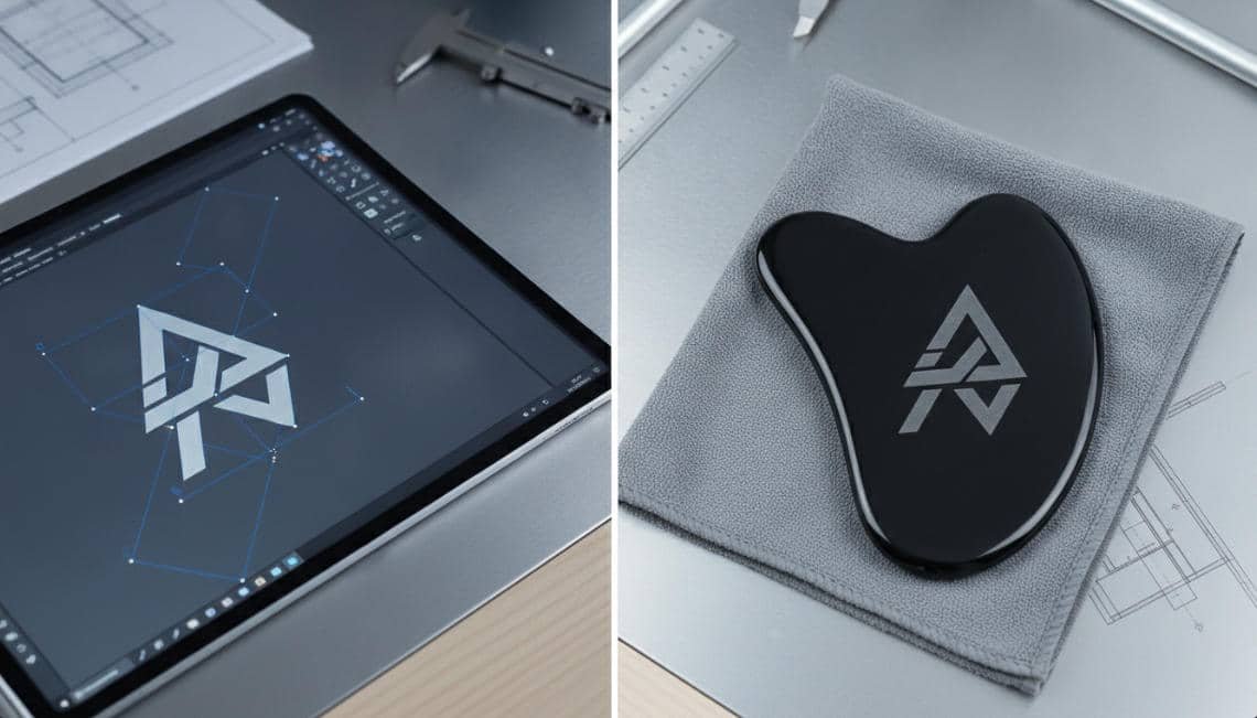 custom gua sha logo process