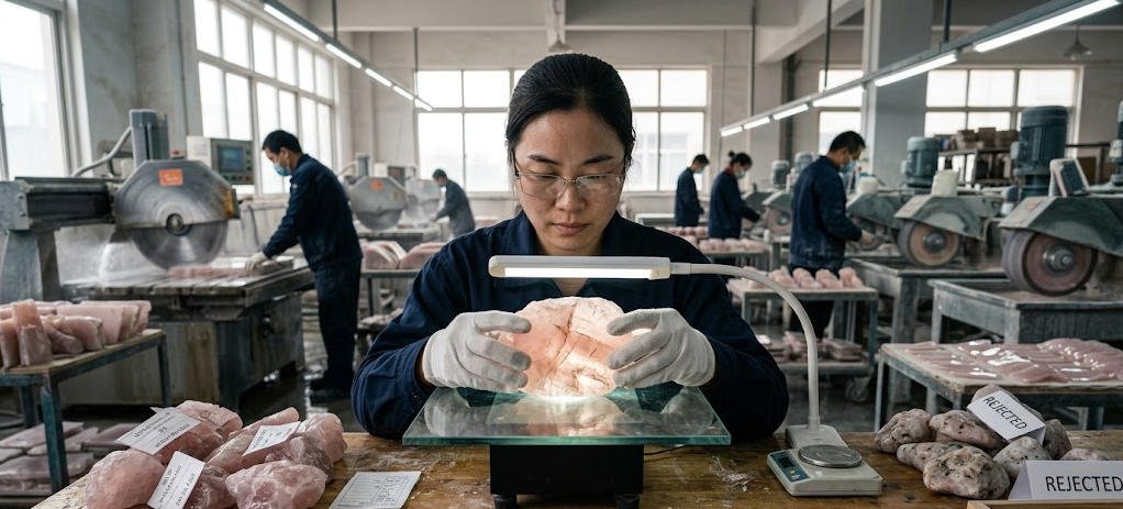 check for rose quartz material Crack