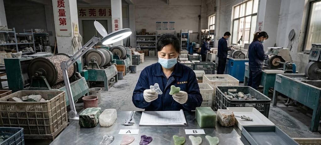 different polishing effect between quartz and jade stone