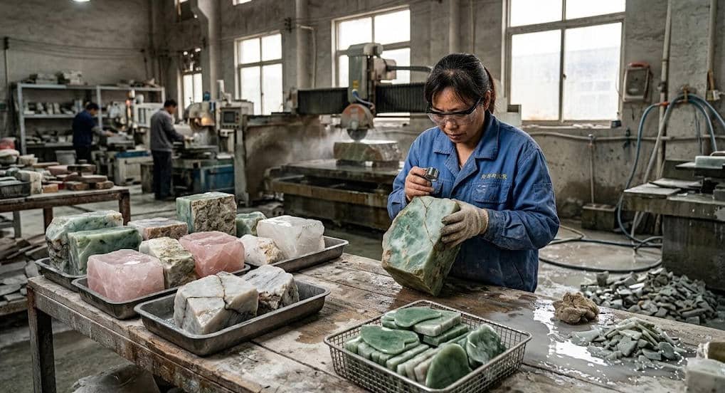 Basic quality inspection of raw stones for Gua Sha