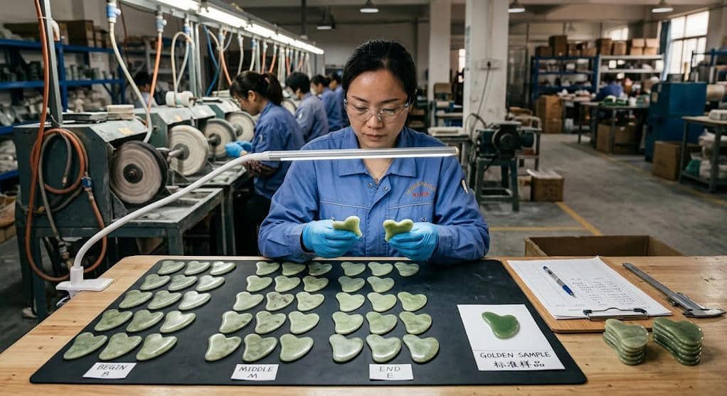 Quality inspection of Gua Sha product surface smoothness