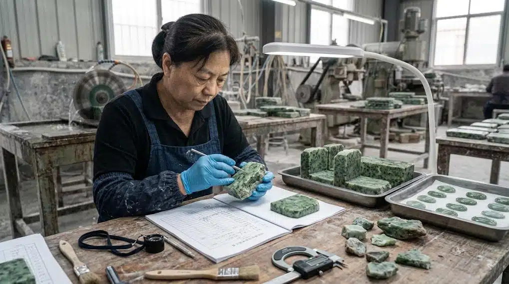 Inspection of raw material processing procedures