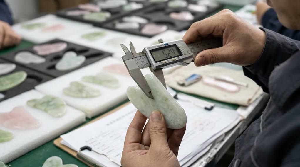 Measurement of the overall thickness of the Gua Sha tool