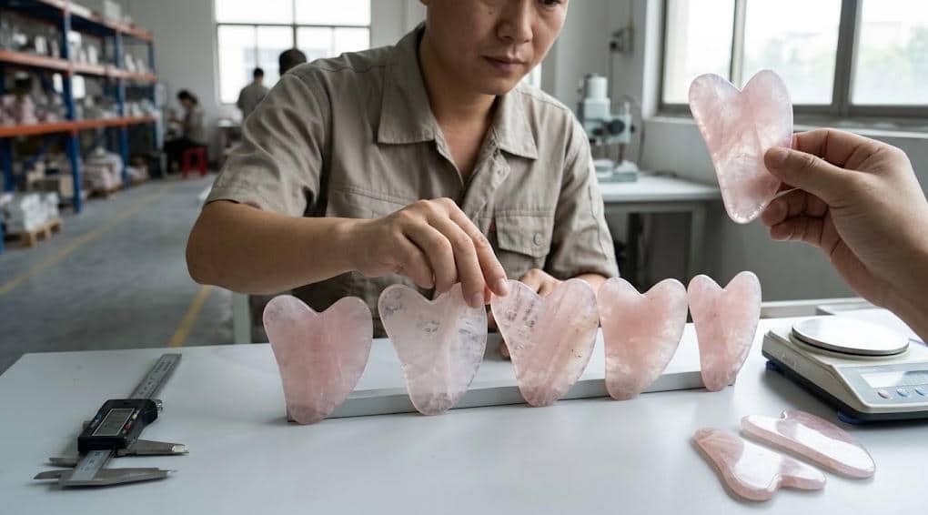 rose quartz gua sha quality check